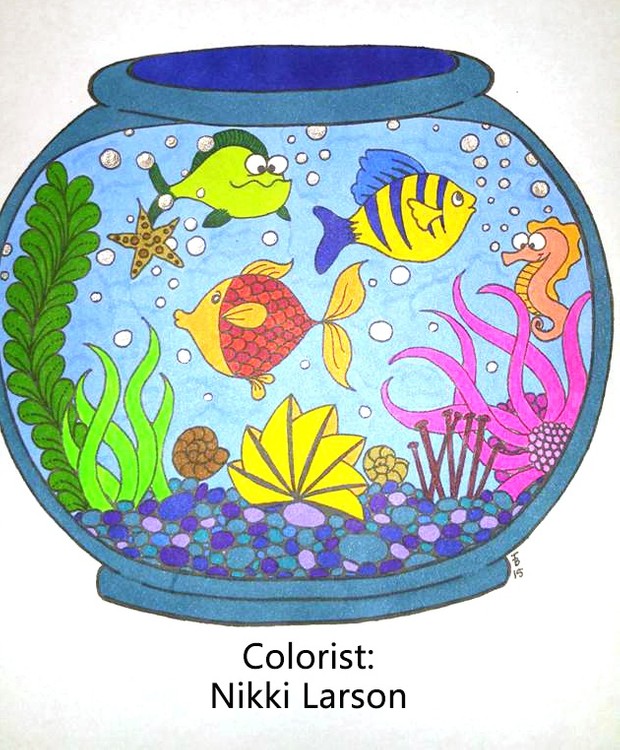 Tangled Fishbowl Coloring Page for All ages (JPG)
