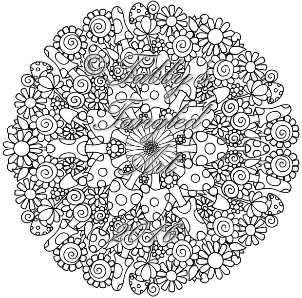 Tangled Mandals Adult Coloring Pages (Pack #3: 9 mandalas to print and color)