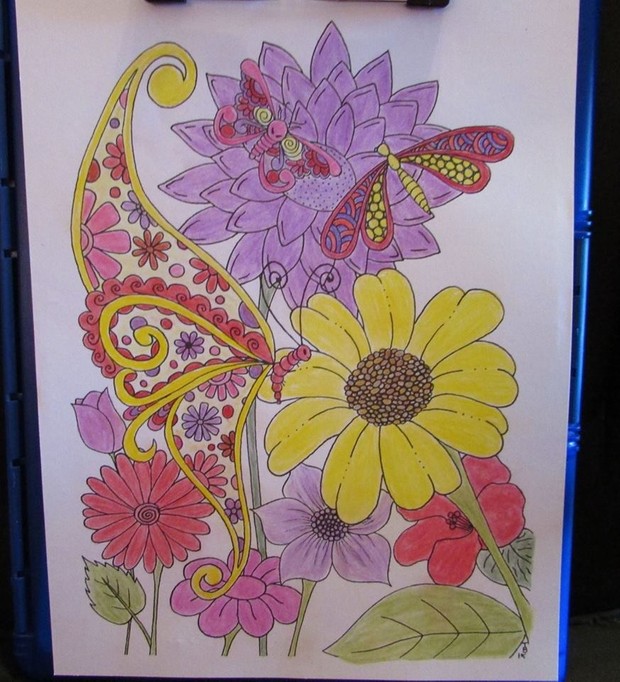 Flies in the Garden Coloring Page