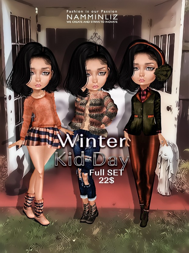 Winter Kid Day Full Set ( Pants + Shoes ) JPG textures NAMMINLIZ file sale