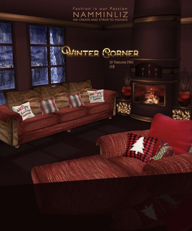 Winter Corner 19 Textures PNG imvu home decor