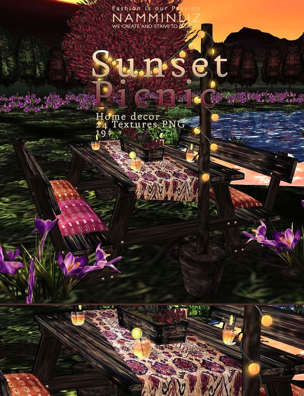 Sunset Picnic imvu home decor 24 Textures PNG