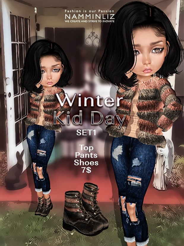 Winter Kid Day Full Set ( Pants + Shoes ) JPG textures NAMMINLIZ file sale