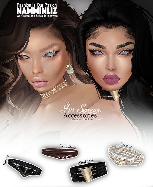 Accessories I'm Savage 4 Earrings + 4 Chockers