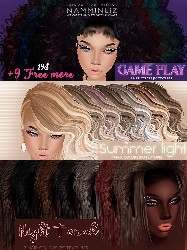 Full 21 Hair Textures JPG +9 more free - NAMMINLIZ