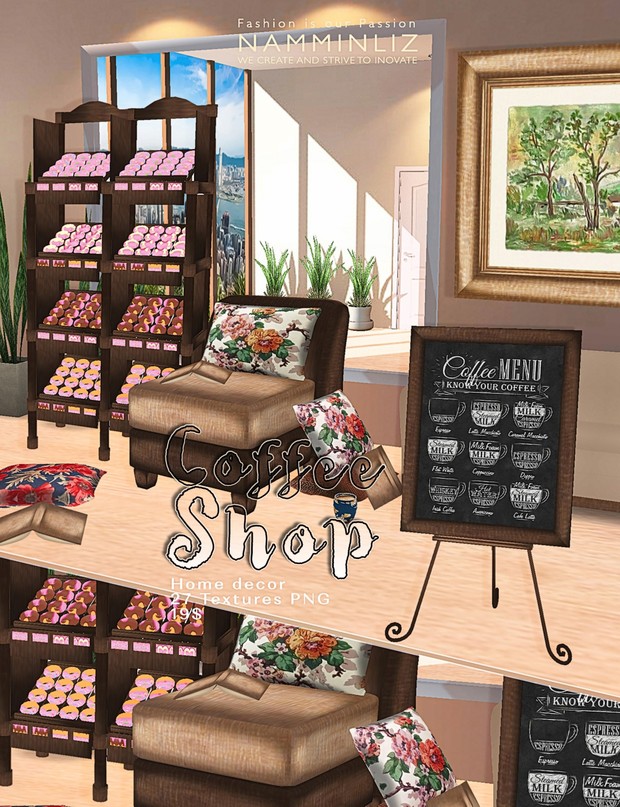 Coffee Shop 27Textures PNG