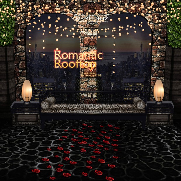 Romantic RoofTop imvu Home decor 20 Textures PNG