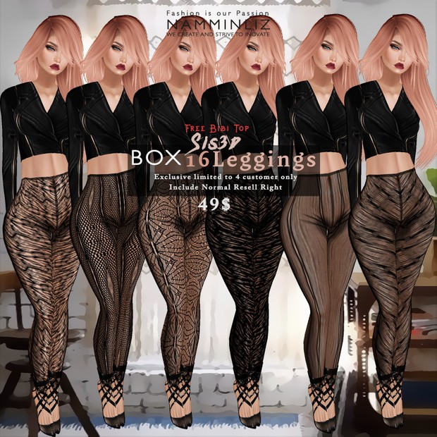 Box 16 Sis3d Leggings + Free Bibi Top • Include Normal Resell Right