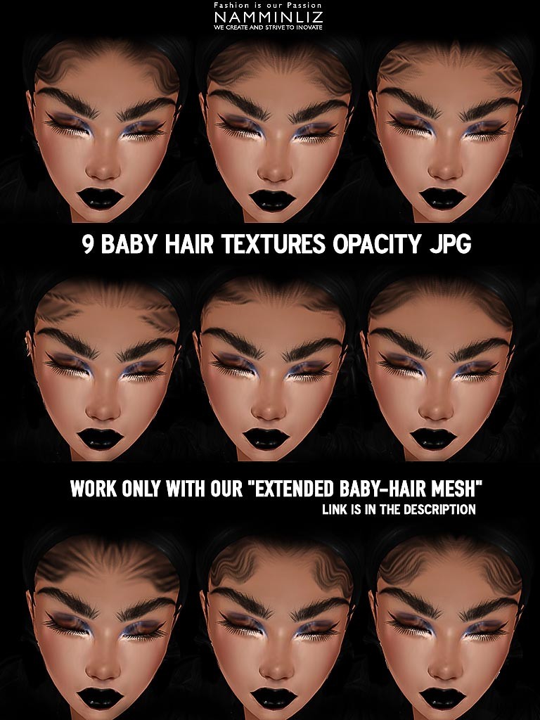 9 New Baby hair Opacity Texture JPG (Work only with ou - NAMMINLIZ