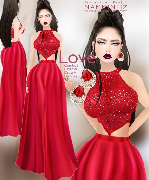 Love combo3 Bibirasta imvu dress + Earrings