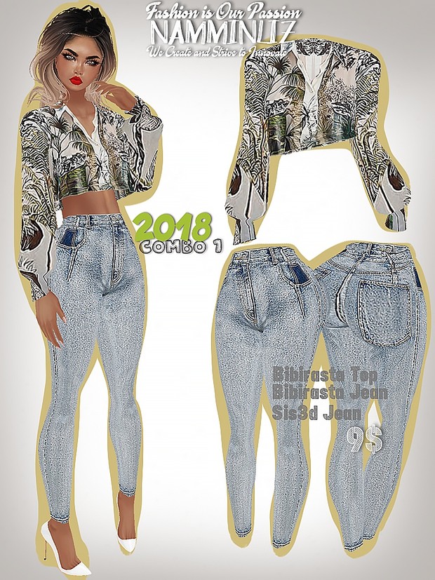 2018 COMBO1 Bibirasta top + Jean Sis3d/Bibirasta All sizes