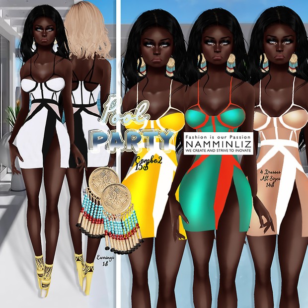 PoolParty combo2 ( 4 Dresses Bibirasta + Earrings )