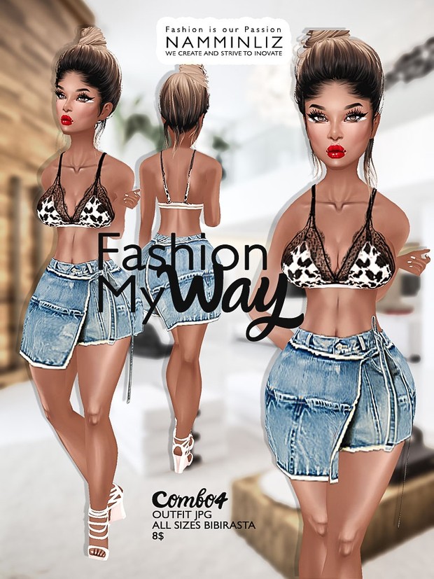 Fashion my way Full combo ( 4 Outfits Textures JPG All Sizes Bibirasta ) File sale NAMMINLIZ