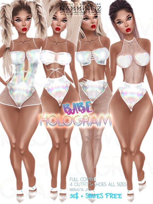 Hologram Babe Full combo (4 Outfits + Free Shoes All Sizes Bibirasta JPG )