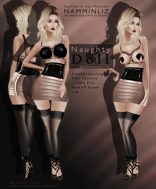 Exclusively Naughty Doll Sis3d Dress No Resell right