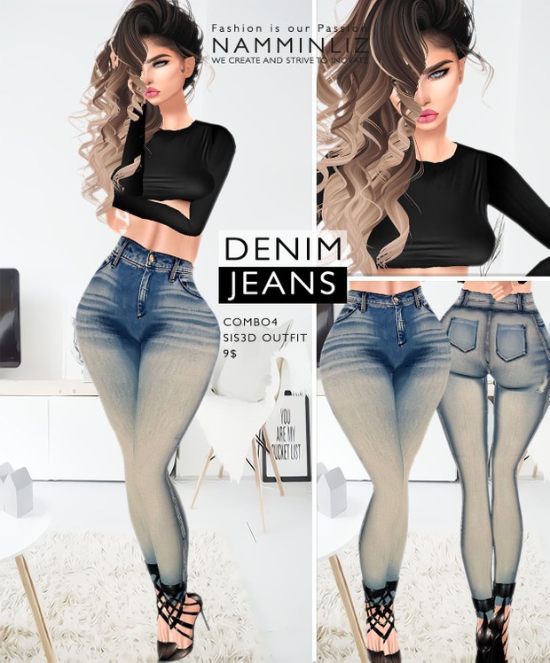 Denim Jeans combo4 imvu Sis3d outfit Jeans & Top
