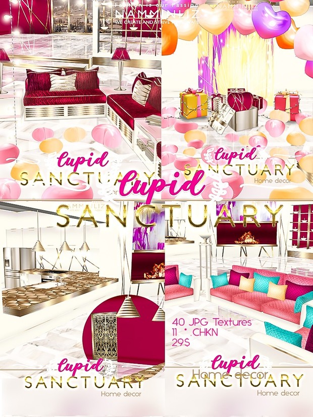 Cupid Sanctuary Home decor 40 JPG Textures & 11 *.CHKN filesale NAMMINLIZ imvu