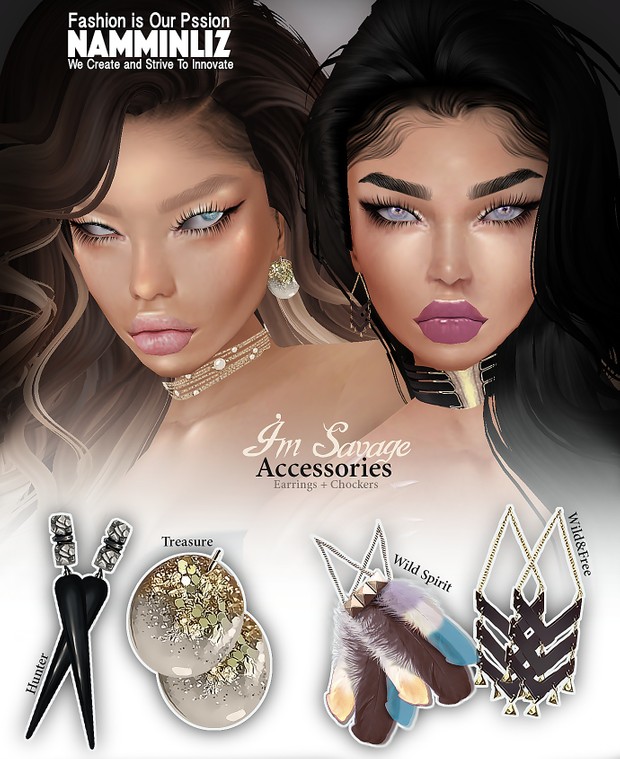 Accessories I'm Savage 4 Earrings + 4 Chockers