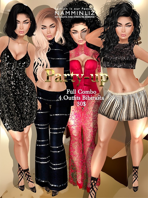 Party-up Full combo Bibirasta 8 outfits imvu JPG textures NAMMINLIZ filesale