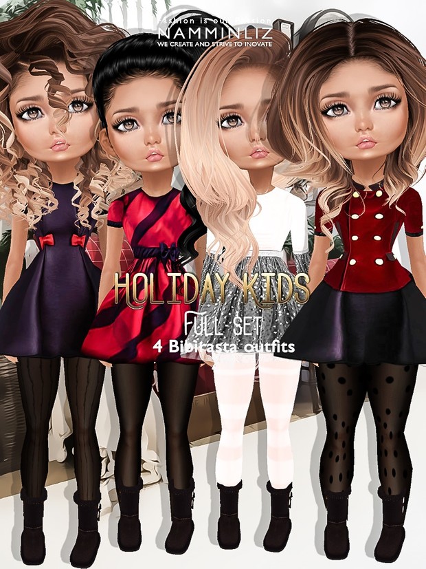 Holiday Kids Full Set imvu texture JPG bibirasta 4 outfits NAMMINLIZ filesale