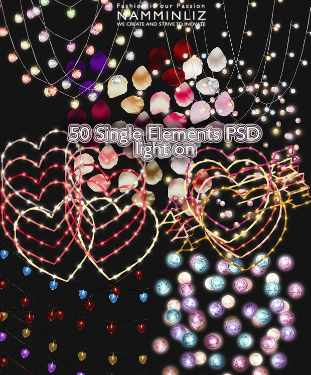 Add on items 50 Single elements 600x600 PSD
