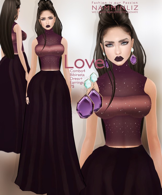 Love Full combo 4 Bibirasta imvu dresses + 4 Earrings