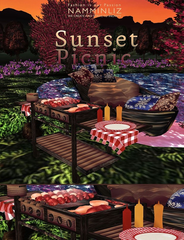 Sunset Picnic imvu home decor 24 Textures PNG