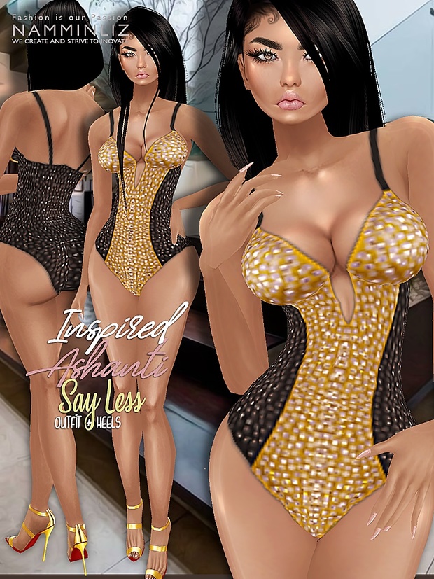 EXCLUSIVE Ashanti Gold Bibirasta Outfit + Heels All sizes Master Resell Right Price 29$