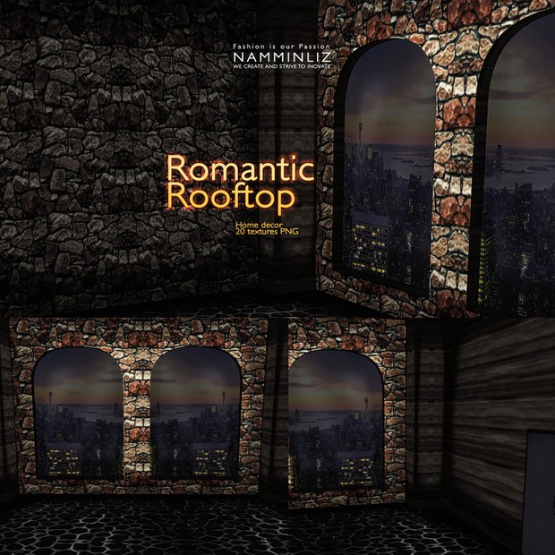 Romantic RoofTop imvu Home decor 20 Textures PNG