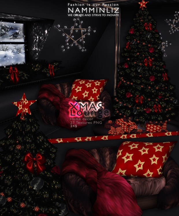 Xmas Lounge imvu Home decor 27 Textures PNG