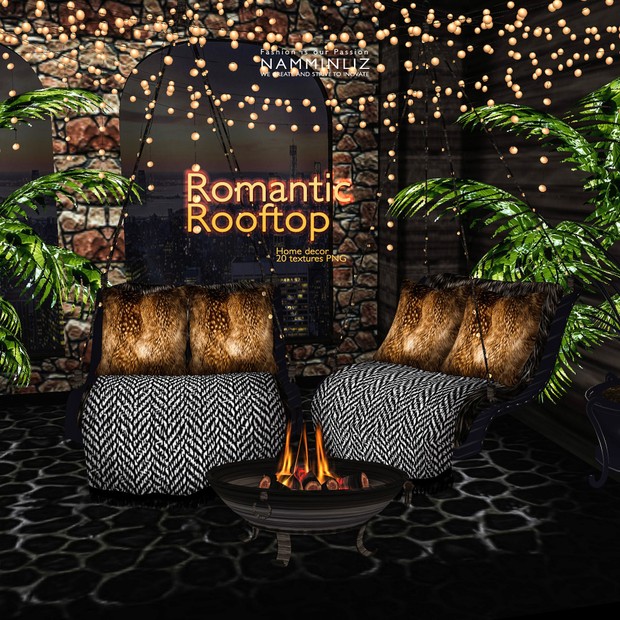 Romantic RoofTop imvu Home decor 20 Textures PNG