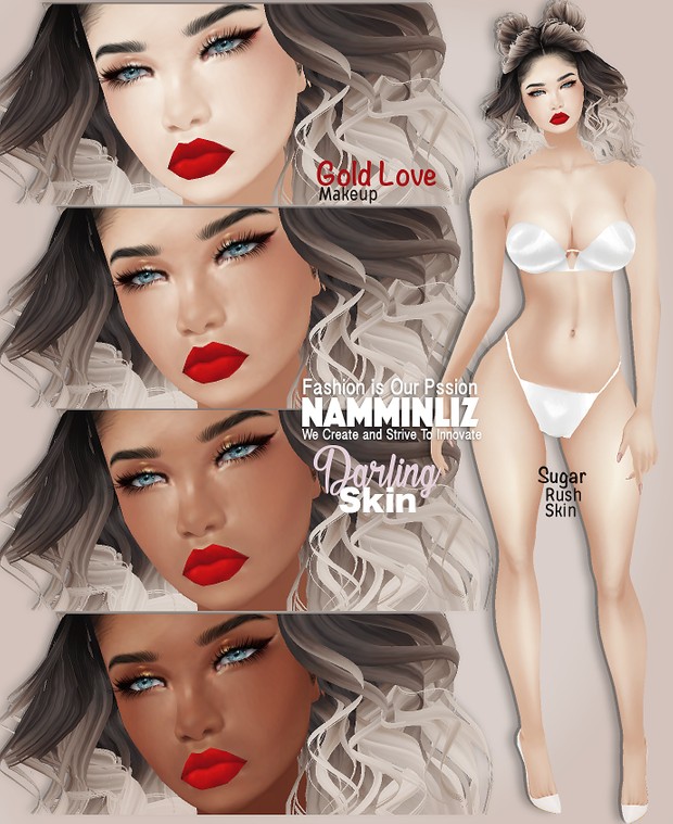 Darling 4 Skintones + 4 Makeup PNG