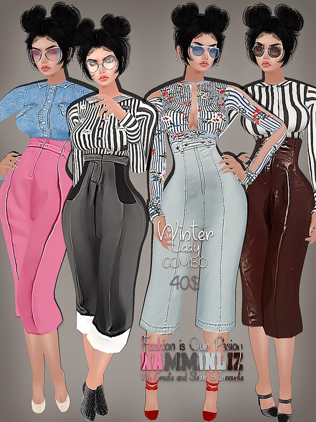 Winter Lady COMBO3 Bibirasta All sizes PNG + Sunglasses PNG + Shoes PNG