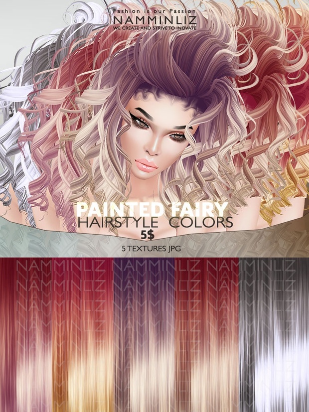 Full Painted Hair colors 26 Textures JPG