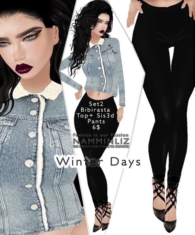 Winter days Set1 imvu Bibirasta Top + Pants Sis3d