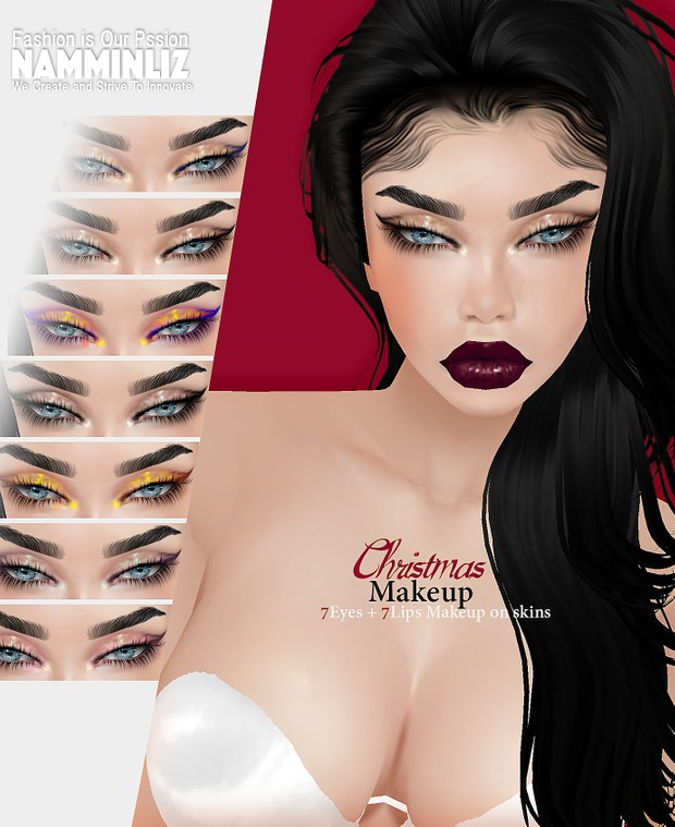 M A K E U P Christmas 7Eyes +7Lips Makeup to add to any imvu Skin