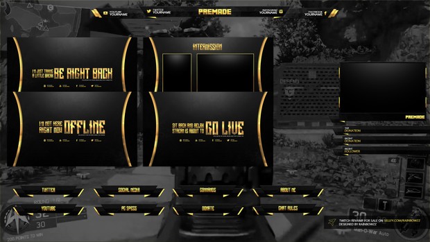 Twitch Package Black & Gold