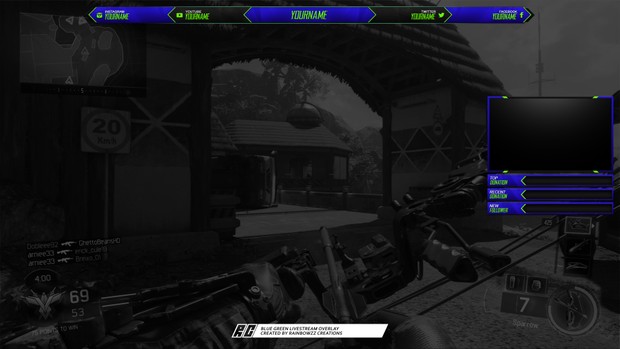 Blue & Limegreen twitch overlay