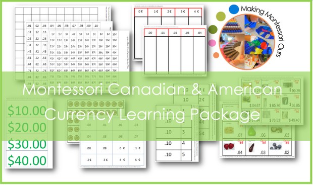 Montessori Currency Learning Printable Package