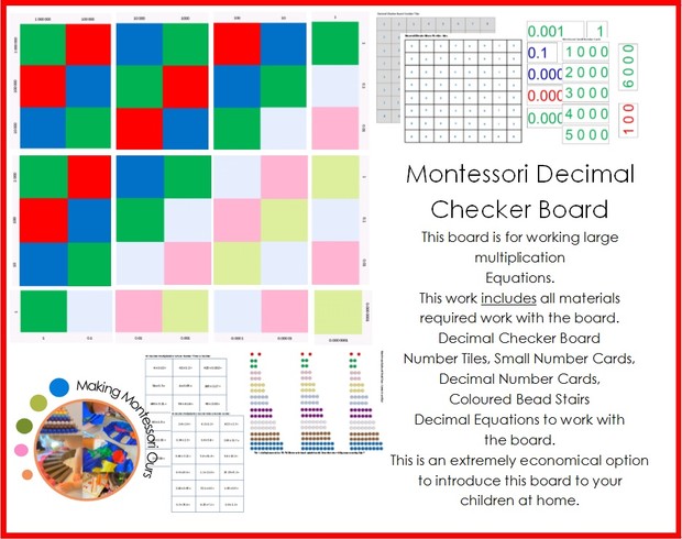 Montessori Decimal Checker Board