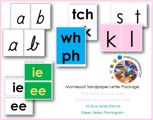 Montessori Sandpaper Letter Printable Package