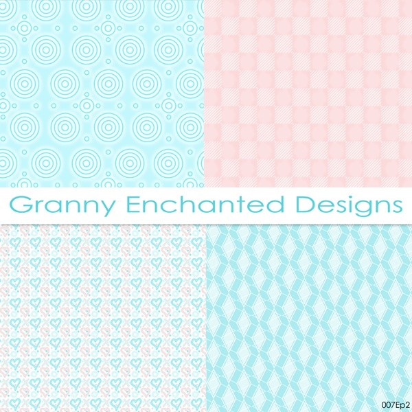 Soft Beach: 12 Digital Papers– in Teal, White, and Blush Patterns (007p2)