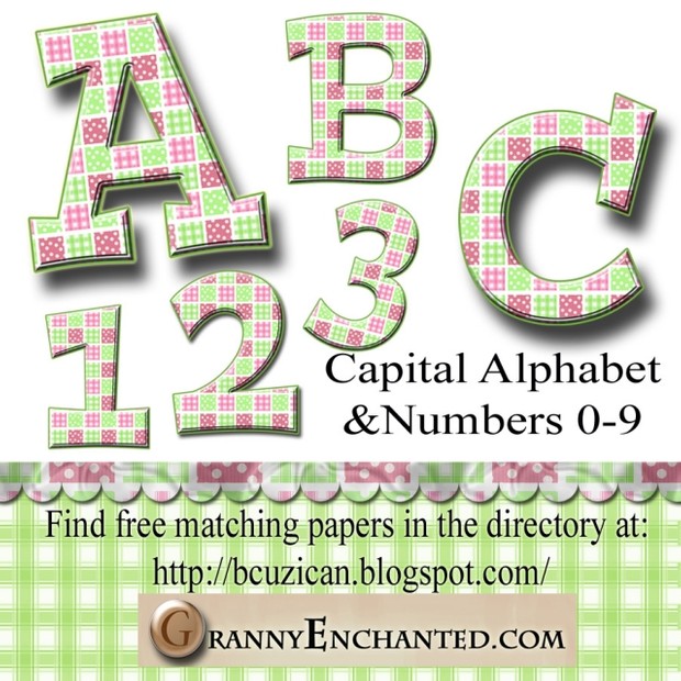 Granny Enchanted Lime Quilt Alphabet & Numbers