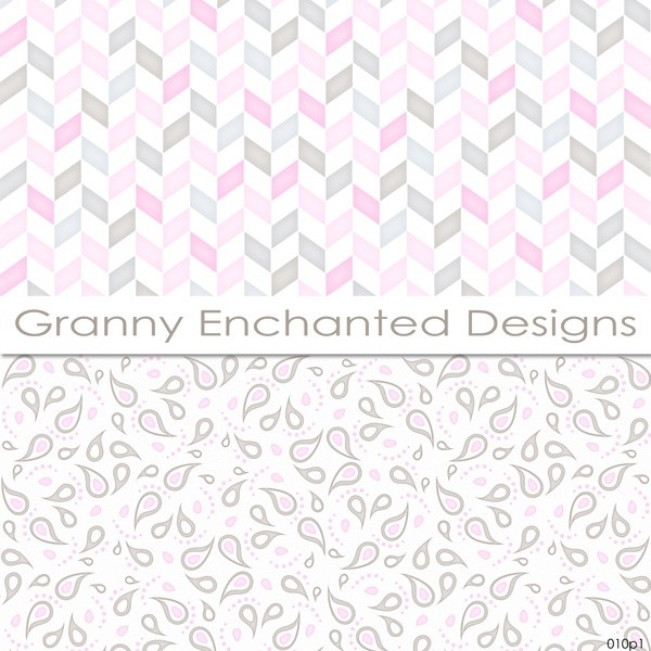 Ellie Paper Pack: 12 Digital Papers– in Gray, Pink, and Brown Scrapbook Patterns (010p1)