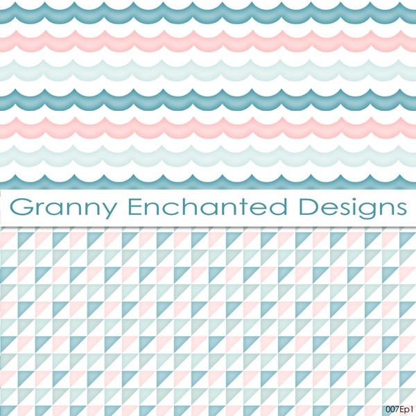 Soft Beach: 12 Digital Papers– in Teal, Blue, White, and Blush Patterns (007p1)
