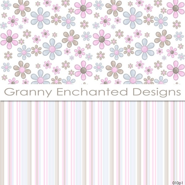 Ellie Paper Pack: 12 Digital Papers– in Gray, Pink, and Brown Scrapbook Patterns (010p1)