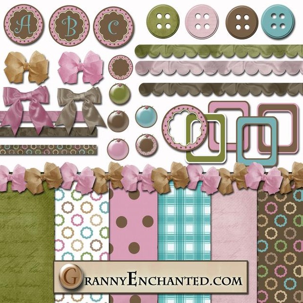 Strawberry Coco Digi Scrapbook Kit 40 From Granny Enchanted