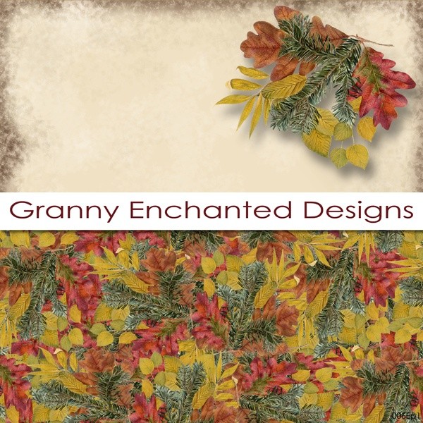 Autumn Woods: 12 Digital Papers and 3 Autumn Leaf Clusters– (006p1)