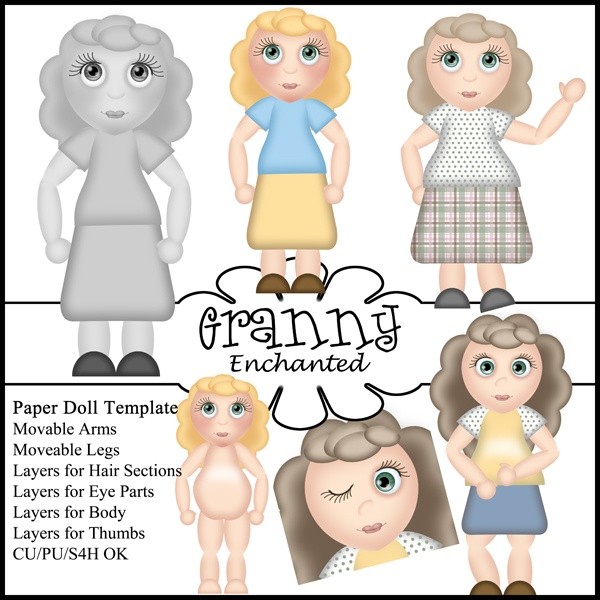 Girl Paper Doll Template (PSD file and png layer files)
