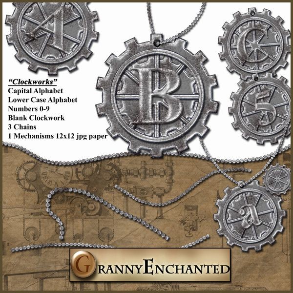 Clockworks Alphabets, numbers, chains and paper CU/PU/S4H